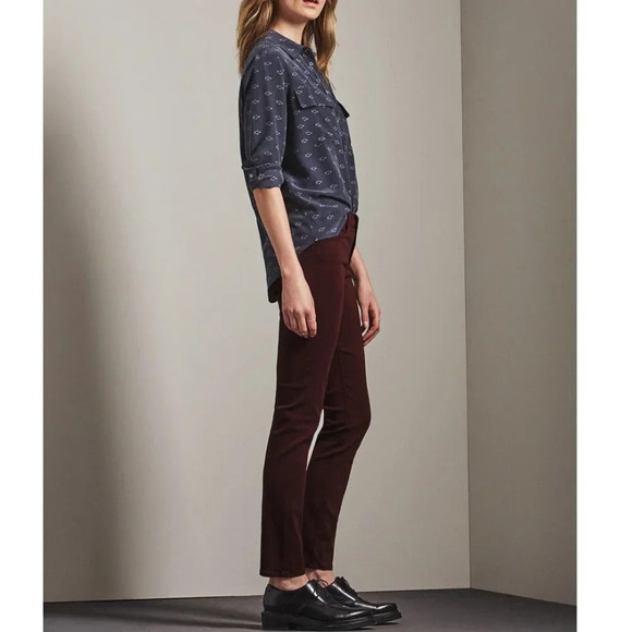 AG Adrianno Goldschmied Deep Currant The Prima Cigarette Leg Pants Size 25R - Picture 4 of 7